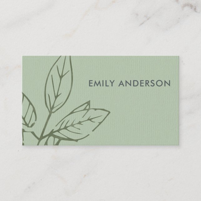 MODERN CONTEMPORARY SKY BLUE RUST BROWN LEAVES BUSINESS CARD (Front)
