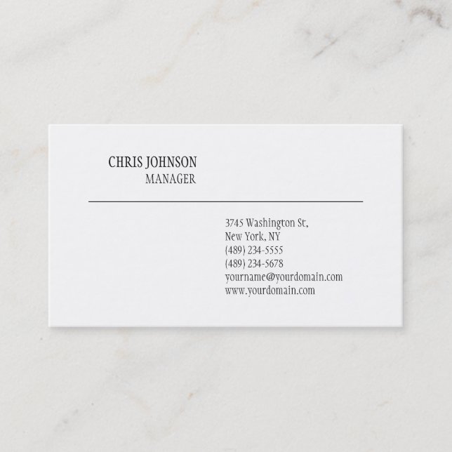 Modern Contemporary Trendy Business Card (Front)