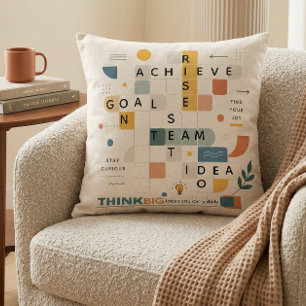 Modern contemporary typography geometric cool Throw Pillow