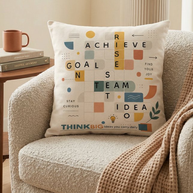  Modern contemporary typography  geometric cool Throw Pillow (Creator Uploaded)