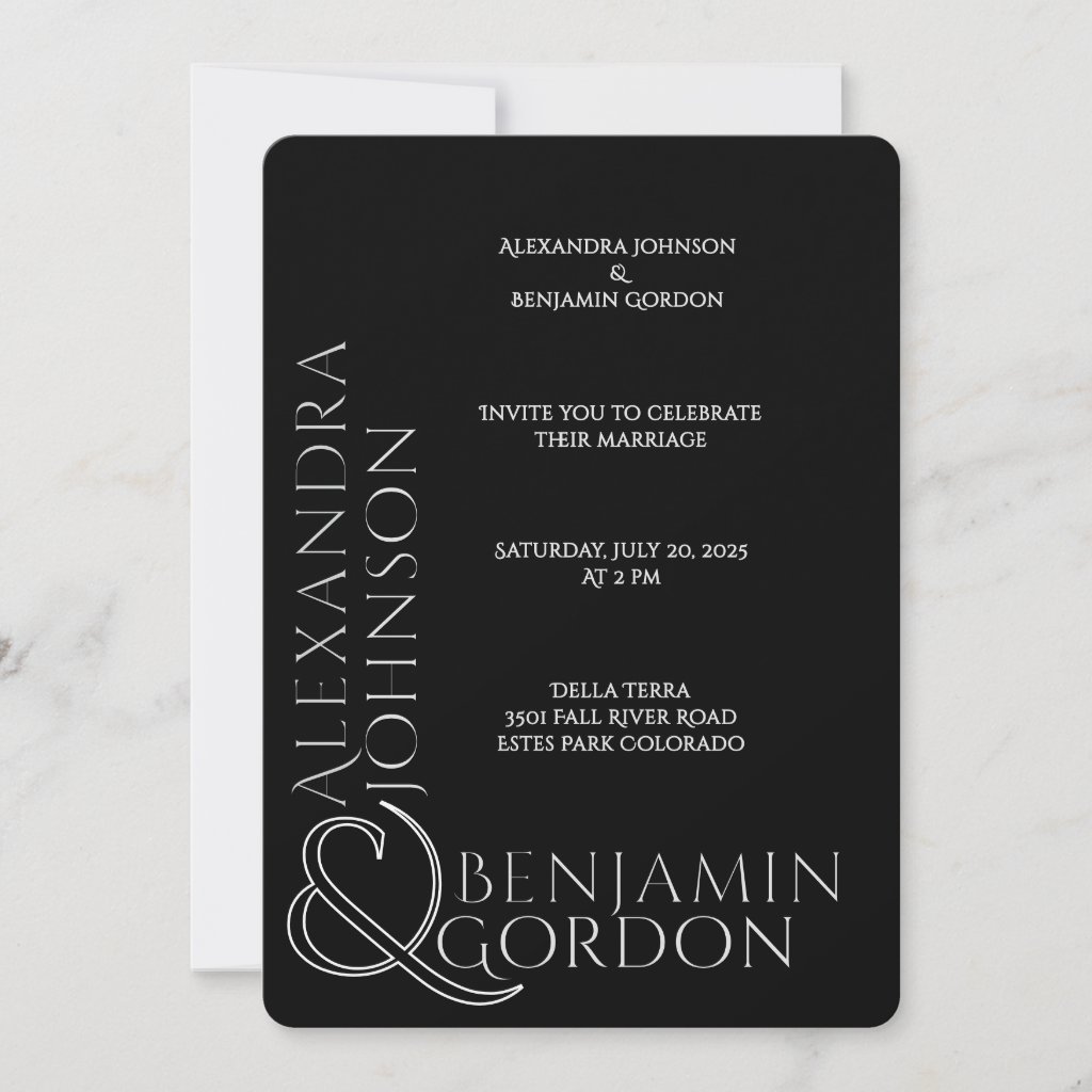 Modern Contemporary Typograpy Urban Black Wedding