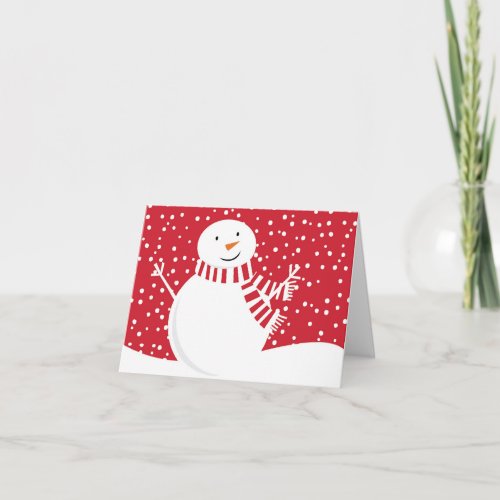 modern contemporary winter snowman holiday card