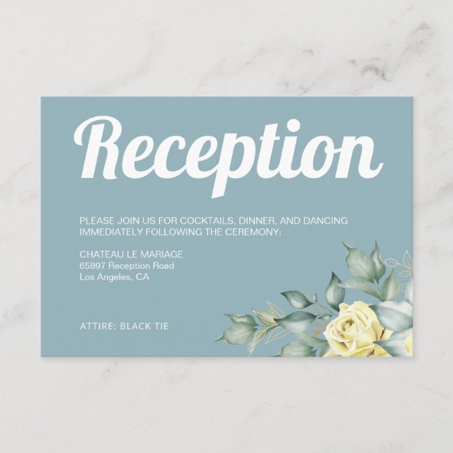 Modern contemporary yellow watercolor wedding enclosure card (Front)
