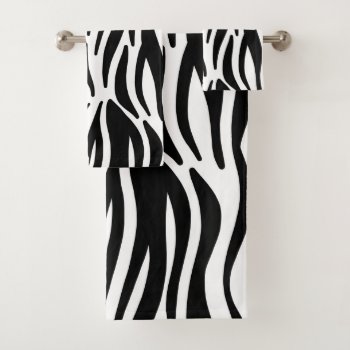 Modern Contemporary Zebra Pattern Bath Towel Set by TheHomeStore at Zazzle