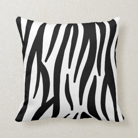 Modern Contemporary Zebra Pattern Throw Pillow