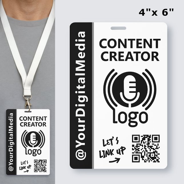 Modern Content Creator Networking ID Black Pass Badge (Creator Uploaded)