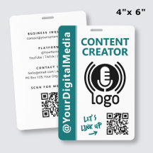 Modern Content Creator Networking ID Teal Pass