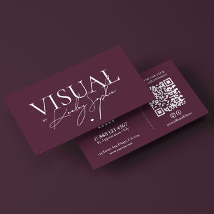 Modern Content Creator Photographer Deep Plum Business Card