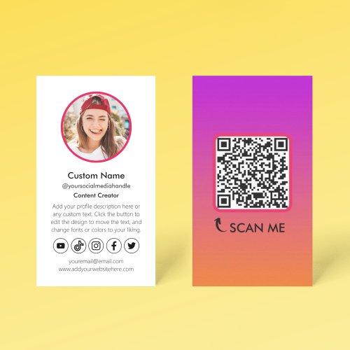 Modern Content Creator Social Media Influencer Business Card