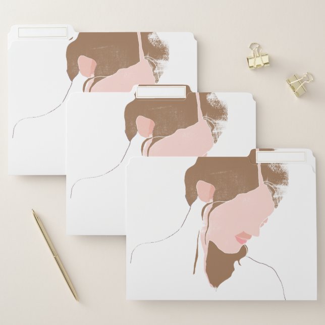 Modern Contour Portrait File Folder (Set)