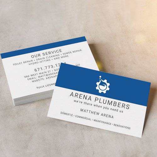 Modern Contractor Plumbing Service Business Card