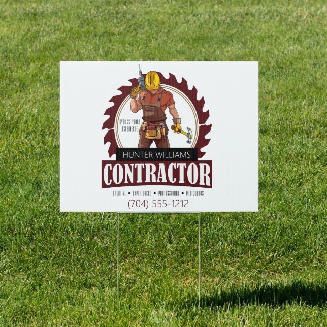 Modern Contractor Small Business Handyman Yard Sign (Insitu)