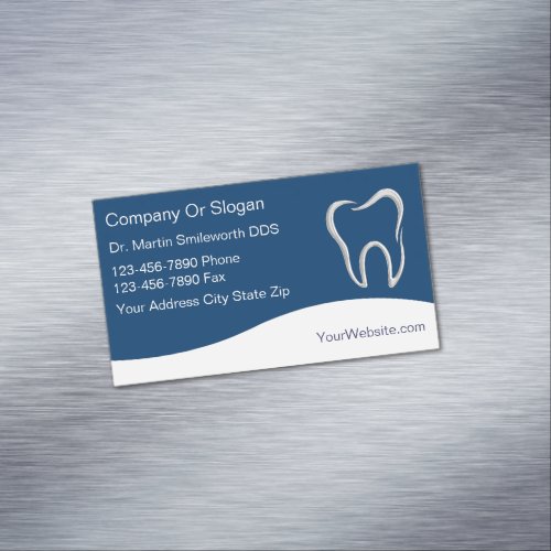 Modern Convenient Magnetic Dentist Business Cards