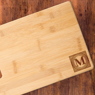 Modern Cook Engraved Monogram Bamboo Charcuterie Engraved Cutting Board