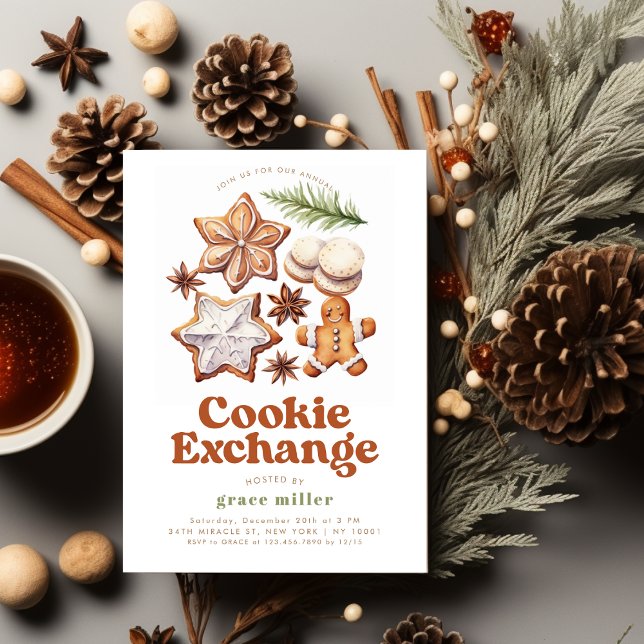 Modern Cookie Exchange Christmas Party Invitation (Modern Cookie Exchange Christmas Party Invitation)