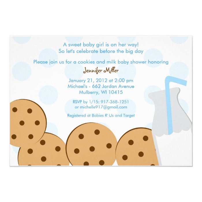 Modern Cookies and Milk Baby Shower Invitations