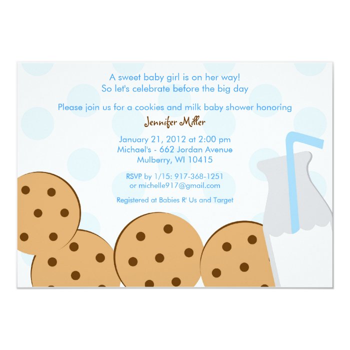 Modern Cookies and Milk Baby Shower Invitations Zazzle