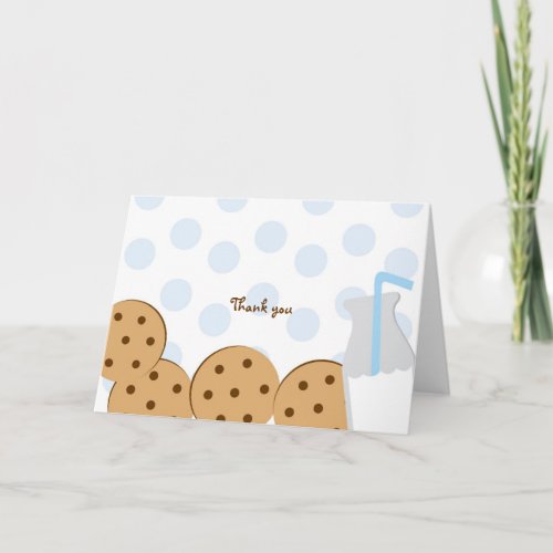 Modern Cookies and Milk Thank You Note Cards