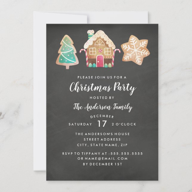 Modern Cookies Christmas Party Invitation (Front)