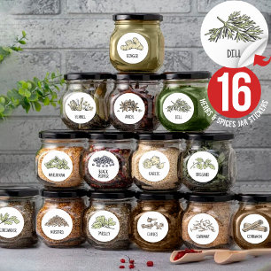 Modern cooking kitchen culinary herbs home jar hom sticker