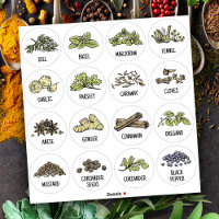 Modern cooking kitchen culinary herbs home jar hom sticker