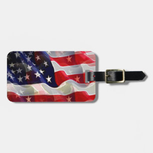Modern Cool American Flag Luggage Tag