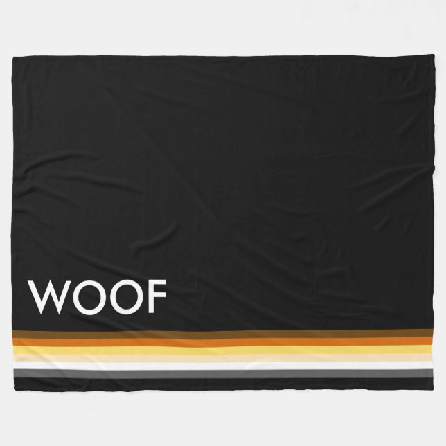 Modern Cool and Elegant Gay Bear Pride Flag WOOF Fleece Blanket (Front (Horizontal))