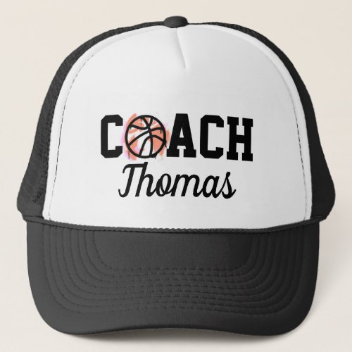 Modern Cool Basketball Coach Ball Graffiti  Name  Trucker Hat