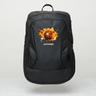 Modern Cool Basketball On Fire  Port Authority® Backpack