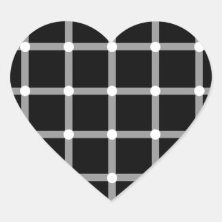 Modern Cool Black and White Optical Illusion Heart Sticker