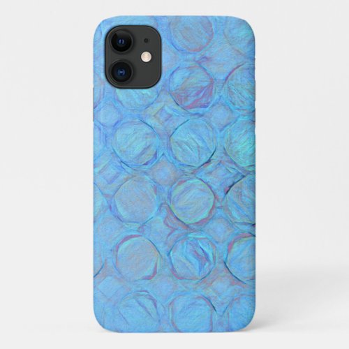 Modern Cool Blue Circles Abstract Geometric iPhone 11 Case