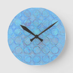 Modern Cool Blue Circles Abstract Geometric Round Clock