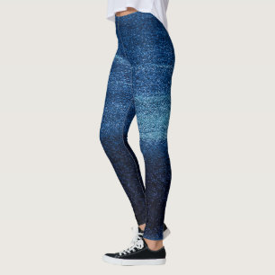 Modern cool blue jeans   Dream Abstract  Leggings