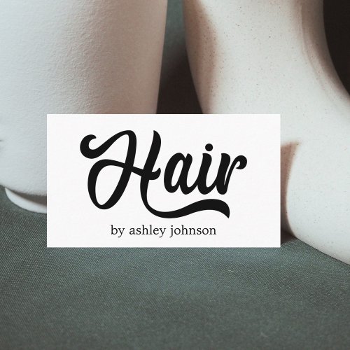 Modern Cool Bold Black White Hair Salon Business Card