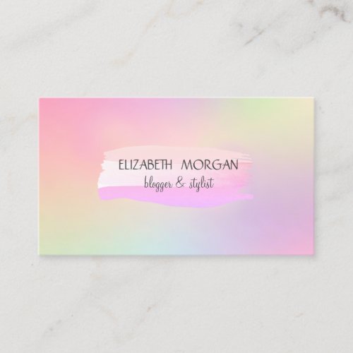 Modern Cool Brush StrokeHolographic Business Card