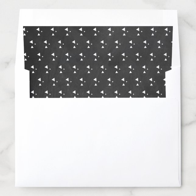 Modern Cool Chalkboard Geometric Triangle Pattern Envelope Liner (In Envelope)