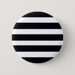 Modern Cool Chic Black And White Striped Cute Button