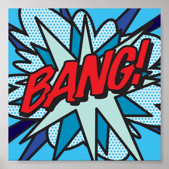 Modern Cool Comic Book Pop Art BANG Poster | Zazzle