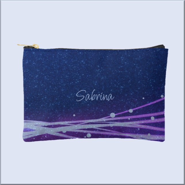 Modern Cool & Contemporary Blue & Purple Lights Accessory Pouch (Bookmark my store! https://www.zazzle.com/store/capricepetit)
