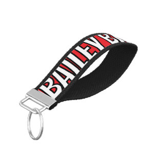 Modern Cool Custom Name Bold Text  Wrist Keychain