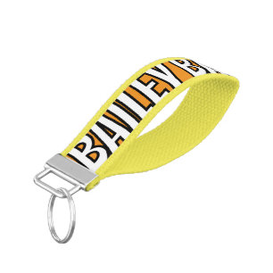 Modern Cool Custom Name Bold Text  Wrist Keychain