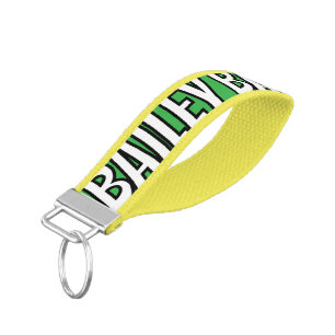 Modern Cool Custom Name Bold Text  Wrist Keychain