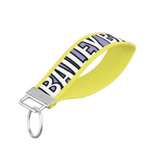 Modern Cool Custom Name Bold Text  Wrist Keychain