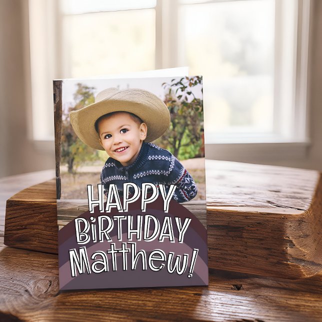 Modern Cool Custom Photo Birthday Greeting Card (Creator Uploaded)