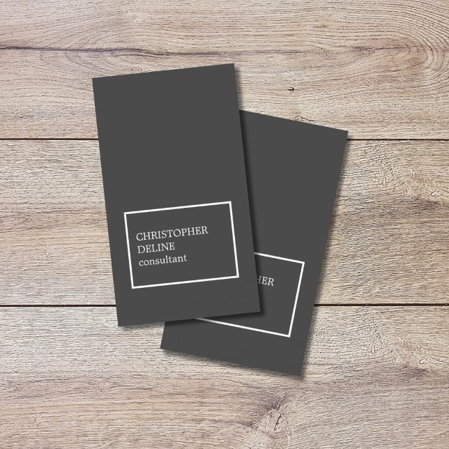Modern Cool Dark Grey White Consultant Business Card (Creator Uploaded)