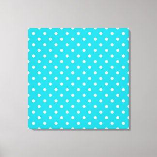 Modern, cool digital art, teal polka dots. canvas print