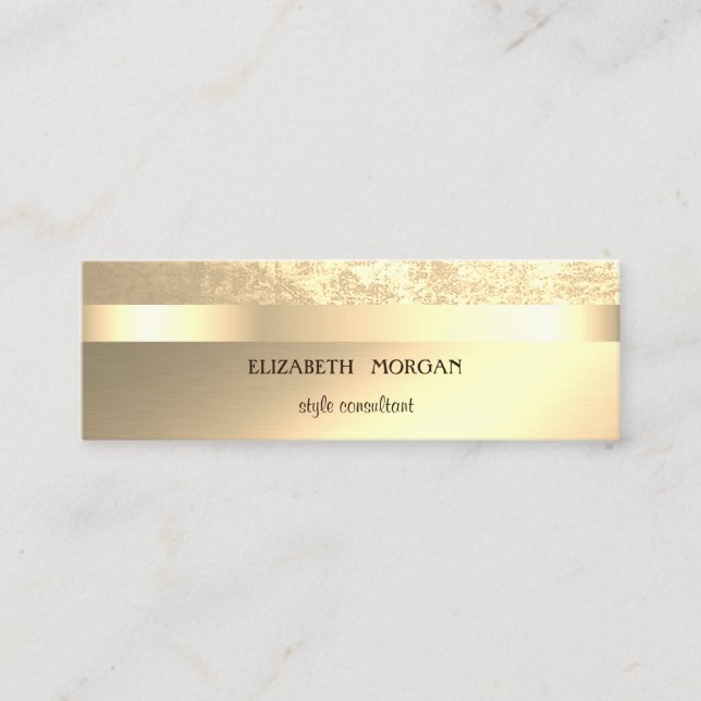 Modern Cool Elegant Professional Gold Mini Business Card (Front)
