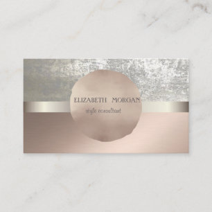 Modern Cool Elegant Professional Rose Gold Circle Business Card