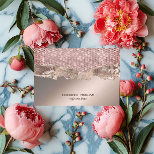 Modern Cool Elegant Professional Rose Gold Sequins Business Card