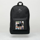Modern cool family 4 photo collage grid crew port authority® backpack Modern cool family 4 photo collage grid crew port authority® backpack